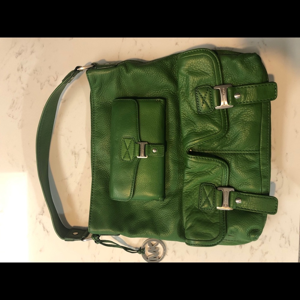 Michael Kors Green leather purse and wallet